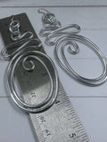 Abstract Silver Aluminum Wire Earrings with Sterling Silver Ear Wire