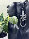 Abstract Silver Aluminum Wire Earrings with Sterling Silver Ear Wire