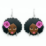 Wooden Earrings Handmade Fairtrade Rose