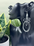 Abstract Silver Aluminum Wire Earrings with Sterling Silver Ear Wire