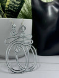 Abstract Silver Aluminum Wire Earrings with Sterling Silver Ear Wire