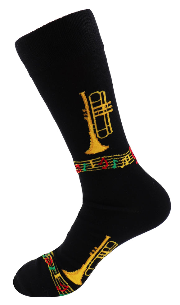 Trumpet & Music Staves Unisex Crew Socks