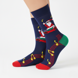 DJ Santa Holiday Music Christmas Crew Socks