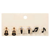 Guitar Mic Music Note Stud Earring Set