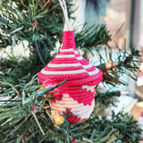Red and Natural Rwandan Giving Basket Ornament
