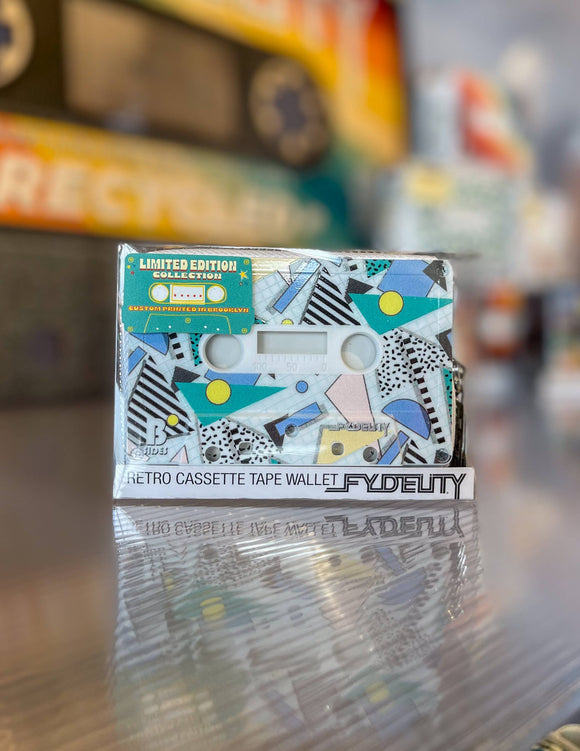 Retro Cassette Mixtape Women's Wallet | Memphis Blue