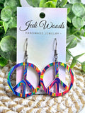 Large Peace Sign Earrings