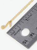 18K Gold Dipped Brushed Brass Musical Note Pendant Necklace
