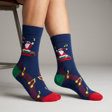 DJ Santa Holiday Music Christmas Crew Socks