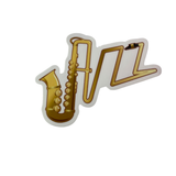 Jazz Saxophone Music Sticker, 3" x 3"