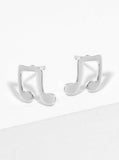 Musical Note Post Stud Earrings