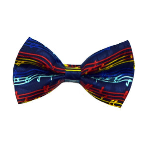 Navy and Music Notes Bow Tie