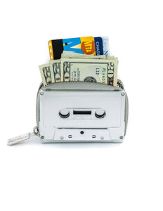 Retro Cassette Wallet | Silver Chrome