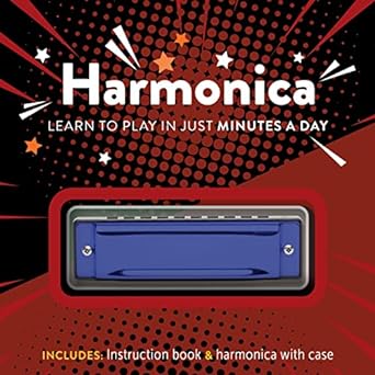 Harmonica kit: Learn to Play in Just Minutes a Day - Instruction book and harmonica with case