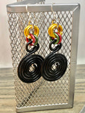 Afrocentric Round Black Aluminum Wire Earrings