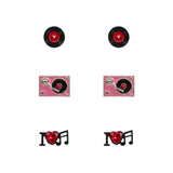 Turn Table Music Stud Earring Set
