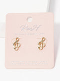 Treble-Clef Post Stud Earrings