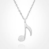 Stainless Steel Musical Note Pendant Necklace