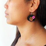 Wooden Earrings Handmade Fairtrade Rose