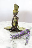 Graciously Waiting Burkina Bronze Sculpture