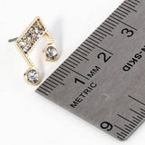 Crystal Paved Music Note Stud Earrings