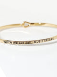 Inspirational Engraved Music Bangle Bracelet
