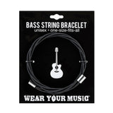 Backstage Black  Guitar String Bracelet with Peace Charm