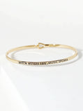 Inspirational Engraved Music Bangle Bracelet
