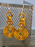 Small Gold Aluminum Wire Disk Earrings