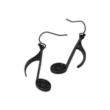 Rhinestone Pave Musical Note Charm Drop Dangle Earrings