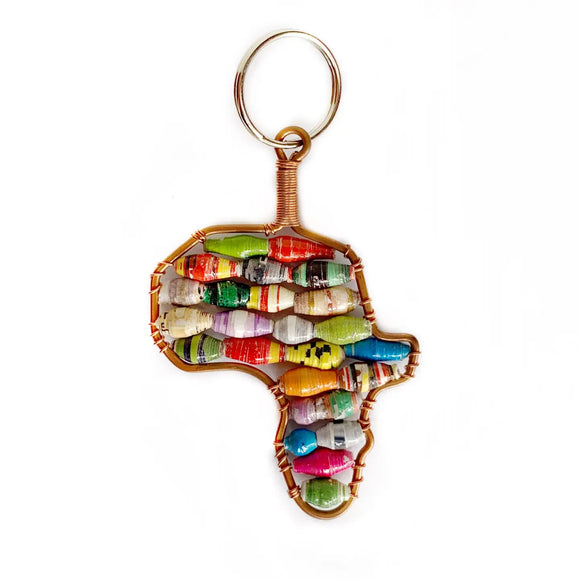 Africa Paper Bead Keychain