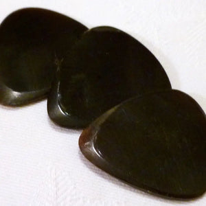 Exotic Black Horn Guitar Pick 3pak