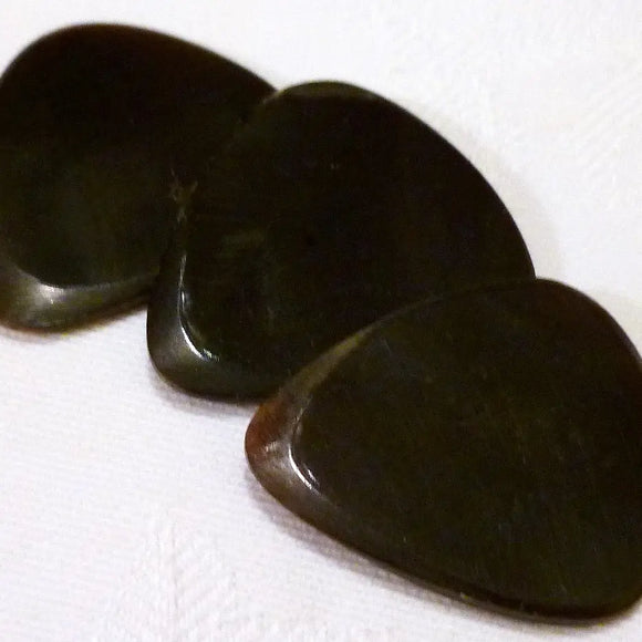 Exotic Black Horn Guitar Pick 3pak