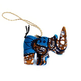 Kitenge Rhino Stuffed Ornament
