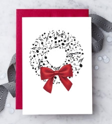 Music Note Holiday Wreath Card