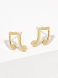 Musical Note Post Stud Earrings
