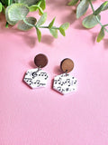 Music Note Dangle with Wood Stud Topper