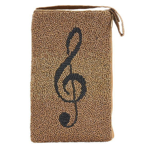 Music Note Beaded Club Bag