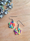 Hippy Rainbow Flower Power Earrings