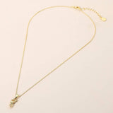 14K Gold Dipped CZ Stone Accent Musical Note Pendant Necklace