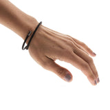 Backstage Black  Guitar String Bracelet with Peace Charm