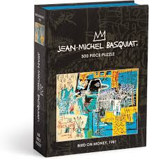 Basquiat Bird On Money – 500 Piece Book Puzzle with Iconic Bird On Money Charlie Parker Tribute Artwork Packaged in Magnetic Keepsake Book Sized Box