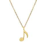Stainless Steel Musical Note Pendant Necklace