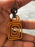 Afrocentric Square Gold Aluminum Earrings