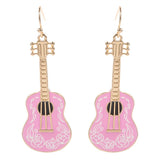 Enamel Guitar Drop Dangle Earrings