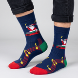 DJ Santa Holiday Music Christmas Crew Socks