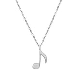 Stainless Steel Musical Note Pendant Necklace