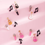 Guitar Mic Music Note Stud Earring Set