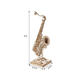 3D Laser Cut Wooden Puzzle: Saxophone