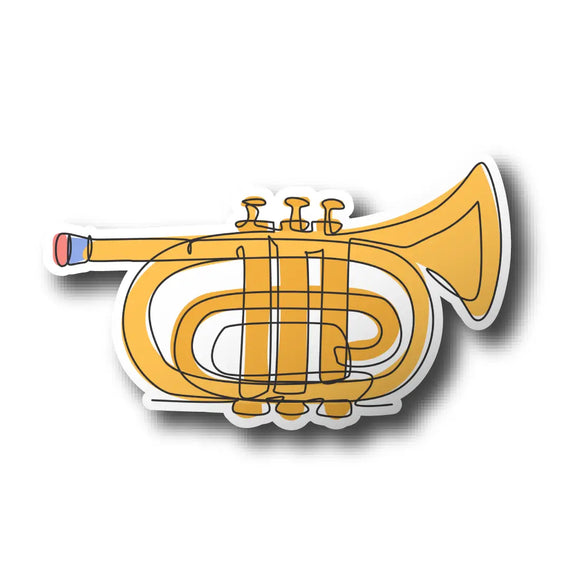 Trumpet Doodle Sticker